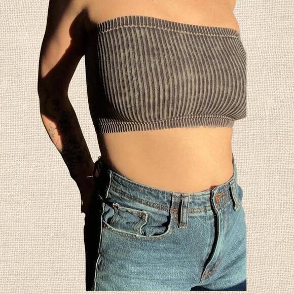 Denim COLORED Textured Tube Top - Picture 2 of 3